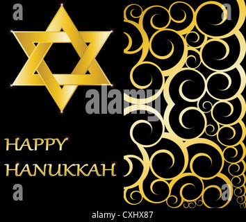 Happy Hanukkah Star of David vector illustration Stock Photo