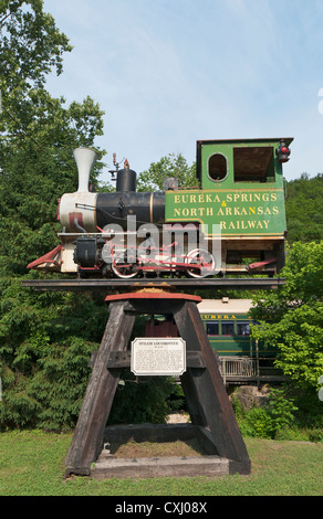 Arkansas, Eureka Springs, Eureka Springs & North Arkansas Railway, rotating entrance sign Stock Photo