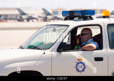 Gibraltar Defence Police at Gibraltar airport. 2 July 2012, Gibraltar, UK. Stock Photo