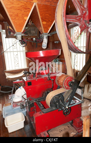 Arkansas, Rogers, War Eagle Mill. working grist mill built 1973, a reproduction of 1873 mill, water powered grinder Stock Photo