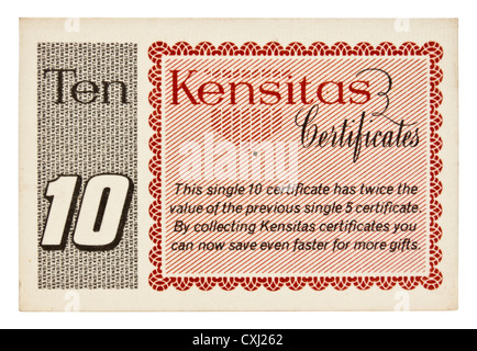 1930's Kensitas 'Ten Point' gift Certificate. The Certificates or coupons were given away with Kensitas cigarettes.