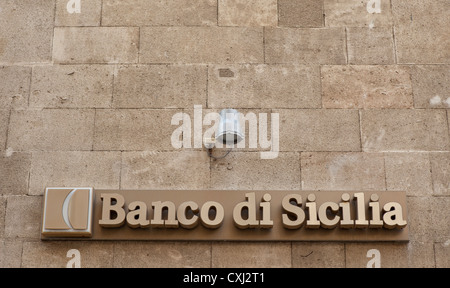 Banco di Sicilia sign Stock Photo