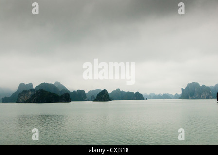 Limestone Karst rock formations, Halong Bay Vietnam Stock Photo