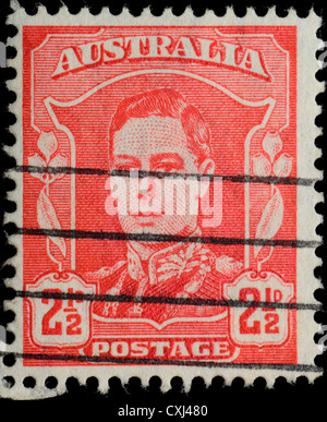 AUSTRALIA stamp shows  King George VI Stock Photo