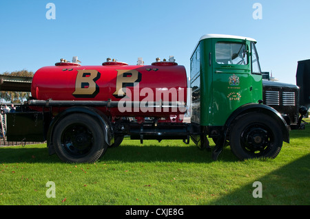 A Green Shell-Mex and BP vintage petrol tanker at Goodwood Airport at ...