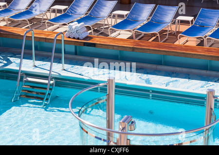 Swimming Pool. Cunard Liner Queen Victoria. Stock Photo