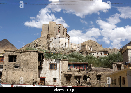 leh, town centre and royal palace, jammu and kashmir, india Stock Photo