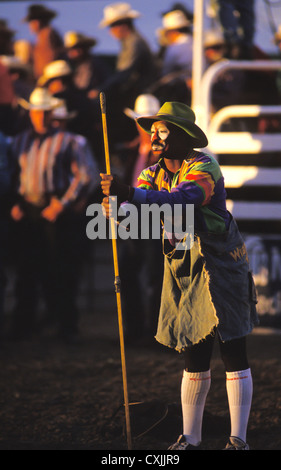 Rodeo Clown participating in cowboy rodeo event,  boise, Idaho, Idaho, USA Stock Photo