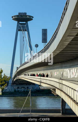 Novy Most (New Bridge)  designed by A. Tesár, J. Lacko and I. Slameň, Bratislava, Slovakia, Europe Stock Photo