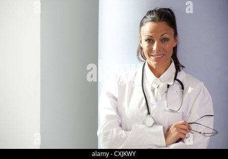 female doctor smiling looking at camera Stock Photo