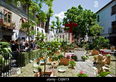 'Dia de la Cruz' / Day of the Cross festival, Granada, Spain Stock Photo