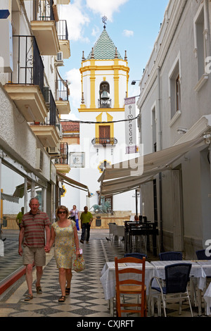 People Walking In Plaza Del Socorro Ronda Malaga Spain Stock Photo