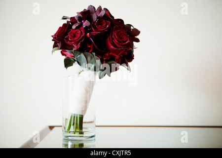 Bouquet of Flowers in Vase Stock Photo