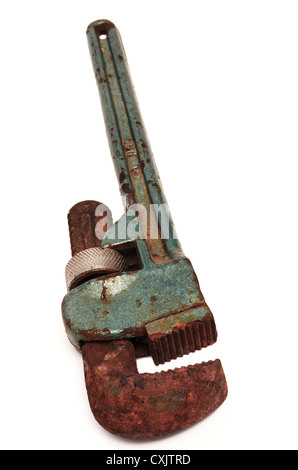 rusty adjustable spanner Stock Photo