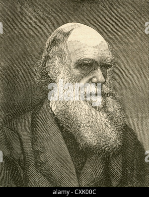 Charles Robert Darwin, 1809 – 1882. English naturalist and writer. From El Museo Popular published Madrid, 1887 Stock Photo
