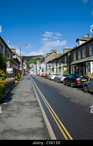 Ambleside town centre in summer Cumbria England UK United Kingdom GB Great Britain Stock Photo