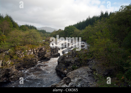 Falls Of Orchy On The River Orchy In Glen Orchy In The Caledonian Forest Argyll and Bute Scotland Stock Photo