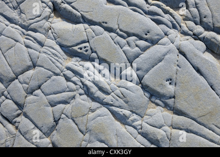 Stone with Crack, Nanortalik, Kujalleq, Kejser Franz Joseph Fjord, Greenland Stock Photo