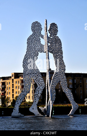 Molecule Man sculpture Spree river Berlin Germany Stock Photo