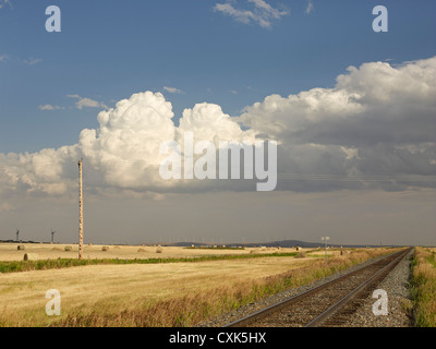 Overview of Farmland, Pincher Creek, Alberta, Canada Stock Photo