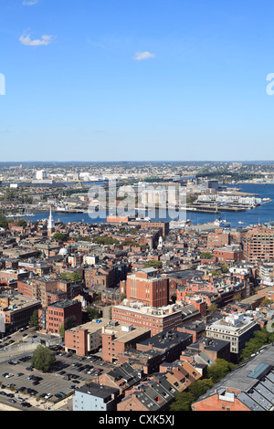 Aerial View Of The North End, Boston The Oldest Part Of The City With ...