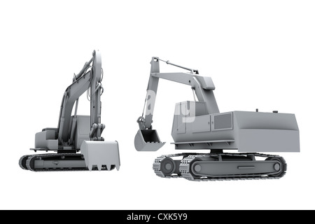 Grey model of the diggers Stock Photo