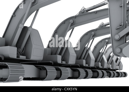 Grey model of the diggers Stock Photo