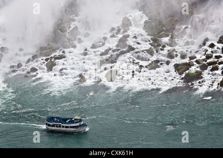 Maid of the Mist Boat Tour at the American Falls, Niagara Falls, New York State Stock Photo