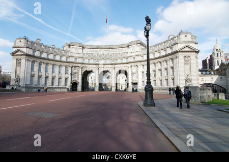 Elegant Edwardian exterior of Admiralty Arch as seen from The Mall in London, England on a sunny day Stock Photo