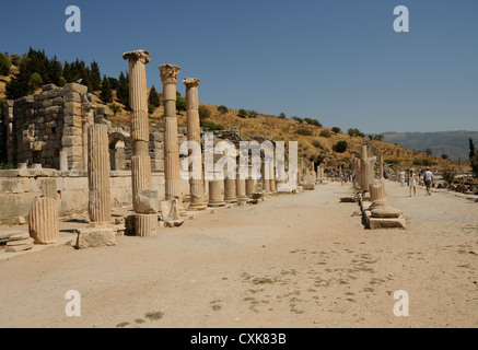 Arcadian Avenue at UNESCO World Heritage Archaeological Site, Ephesus, Turkey Stock Photo