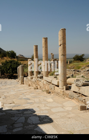 Curetes Street at UNESCO World Heritage Archaeological Site, Ephesus, Turkey Stock Photo
