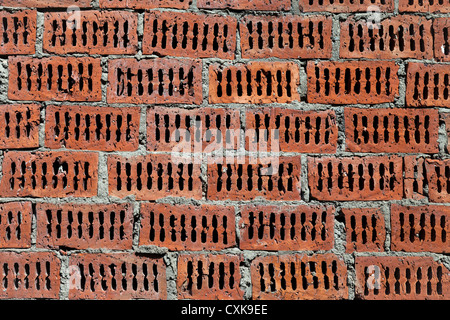 Red brick wall as background. Stock Photo