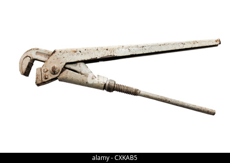 old plumbing pliers isolated on white background Stock Photo