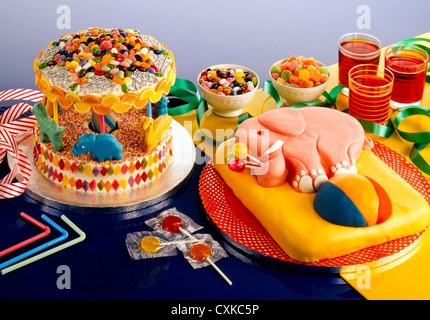 CHILDREN'S BIRTHDAY PARTY CAKES Stock Photo