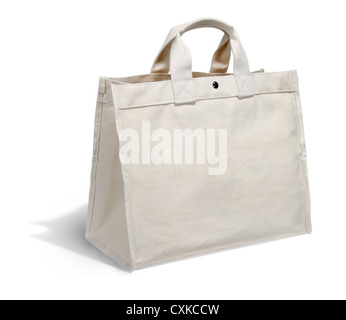 white canvas bag photographed on a white background Stock Photo
