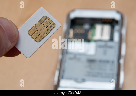 mobile phone sim card. Stock Photo