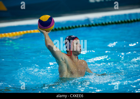 Layne Beaubien (USA) during the USA vs.Hungary Men's Water Polo game at the Olympic Summer Games, London 2012 Stock Photo