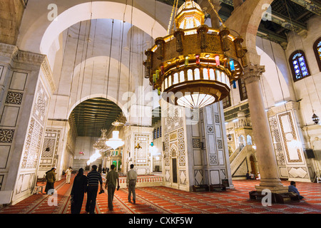 Interior of Umayyad Mosque Damascus Syria Stock Photo