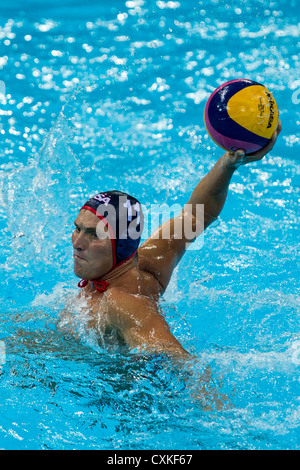 Jesse Smith (USA) during the USA vs.Hungary Men's Water Polo game at the Olympic Summer Games, London 2012 Stock Photo