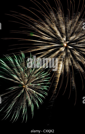 A fireworks display on the fourth of July - Independence Day Stock Photo