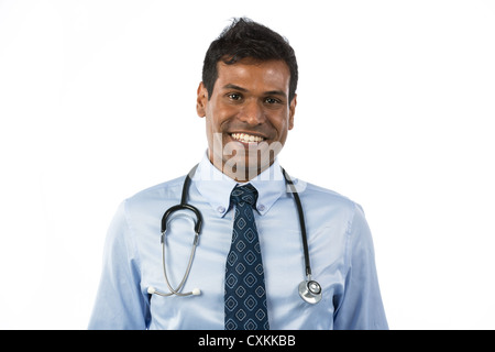 Indian General Practitioner or GP. Isolated on white background. Stock Photo