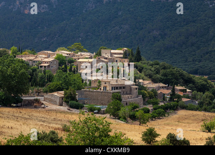 Image of a specific mountainous Spanish town located in Mallorca in Balearic Islands. The town is Orient. Stock Photo
