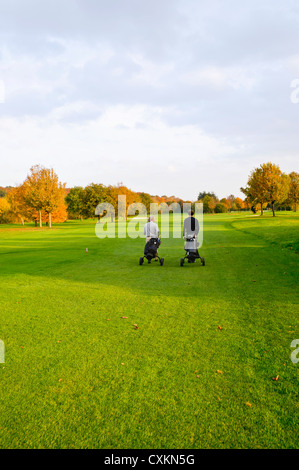 Men on Golf Course, North Rhine-Westphalia, Germany Stock Photo