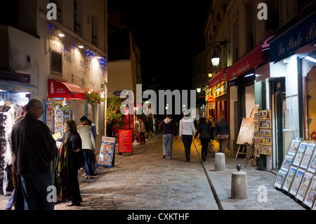 A shopping street in the Monmartre area of Paris Stock Photo