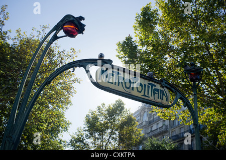 Sign post for the Pigalle metro station in Paris, France. Stock Photo