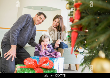 Family at Christmas, Florida, USA Stock Photo