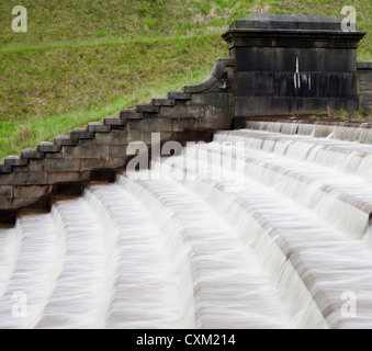 Overflow spillway at Butterley Reservoir, Marsden UK. A Grade II list structure under threat of destruction by the water company Stock Photo