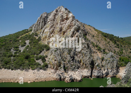 The Pena Falcon Cliff, in Monfrague National Park, Central Spain Stock Photo