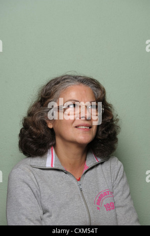 Portrait of a middle aged woman with glasses Stock Photo