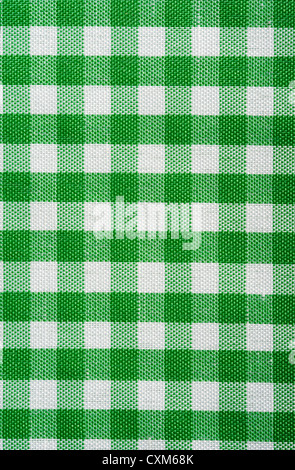 Green Gingham or checked tablecloth background Stock Photo